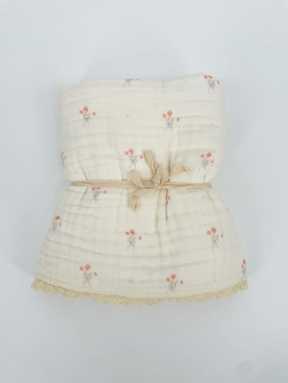 NEW Floral Bow Baby Keepsake Blanket